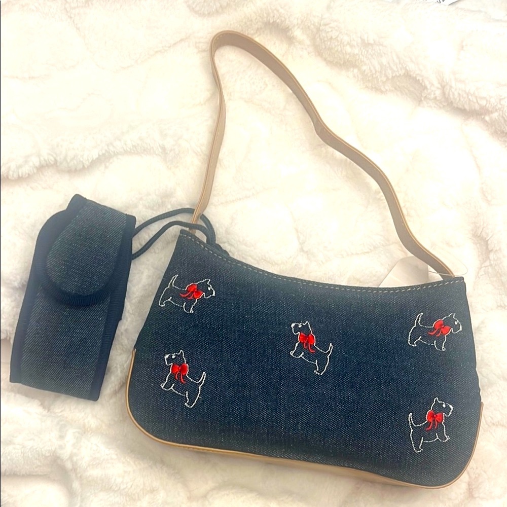 New Demin Dog Embroidered Handbag